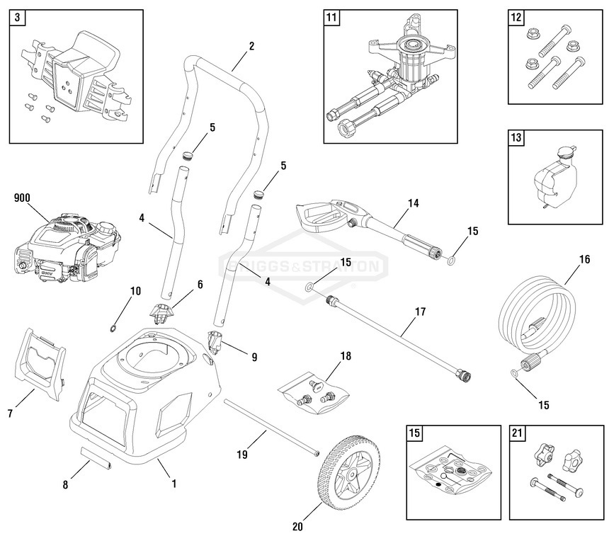 Briggs 020593-1 pressure washer repair parts